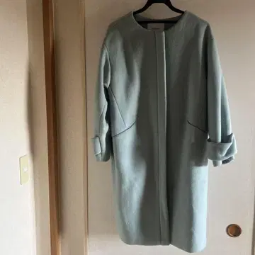 JOINT WORKS 민트 그린 울 코트