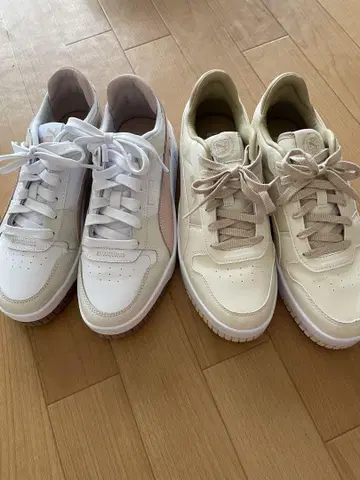 PUMA 2켤레 세트 칼리 핑크 베이지 새상품급 25cm