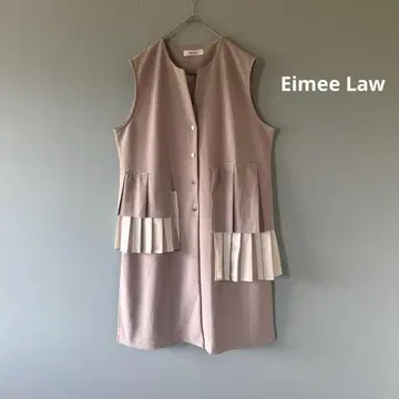 [ Eimee Law ] 베이지 랜덤 플리츠 베스트