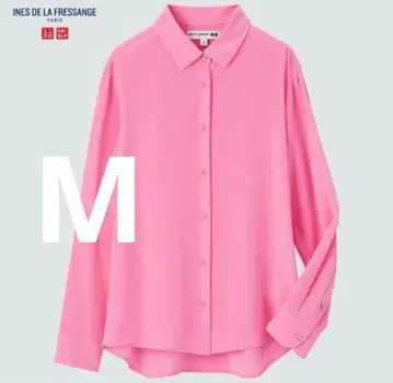 UNIQLO 이네스 실크 블라우스 핑크 M