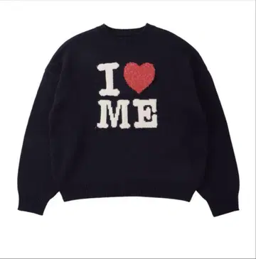 I LOVE ME 스웨터 네이비