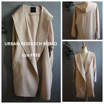 URBAN RESEARCH ROSSO 후드 봄 코트 핑크 베이지