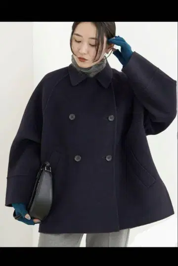 IENA [ 2023AW ] 슈퍼160 더블 페이스 숏코트 36 네이비
