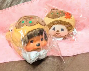 몬치치 타코야키 봉제 인형 타코야키 페이스 마스코트 2종 세트