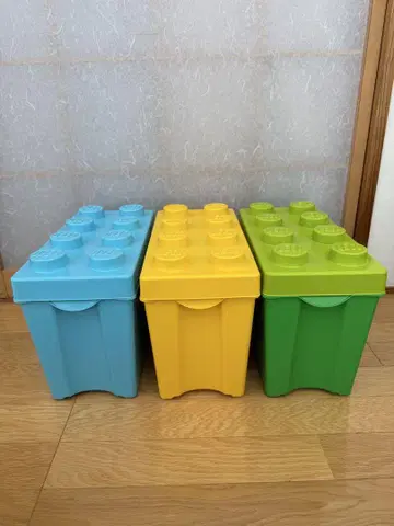 LEGO 수납 박스 세트 파랑 노랑 그린 컨테이너 레고
