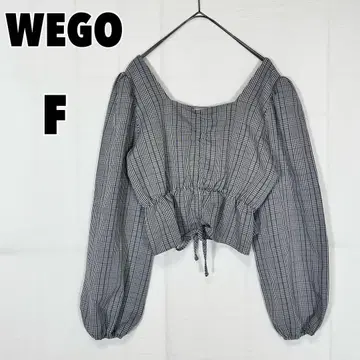 WEGO (F) 셔링 퍼프 슬리브 블라우스