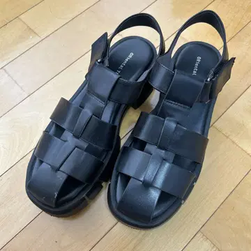 블랙 뜨개질 디자인 샌들