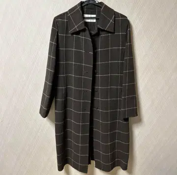 Harrods 체크 무늬 브라운 롱 코트 M