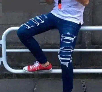 AMERICAN EAGLE 스키니 데님 데미지 가공