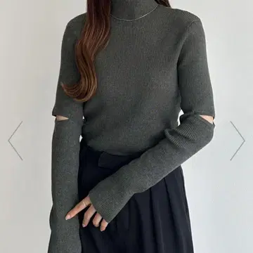 JUNOAH callautia 하이넥 니트 L 다크 그레이 상의
