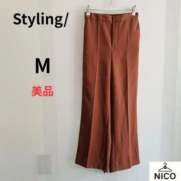 Styling/ 하이웨스트 센터 프레스 와이드 팬츠 슬림 레그 효과 밴딩
