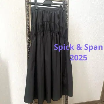 스픽 앤 스팬 코튼 나일론 개더 스커트 36 블랙