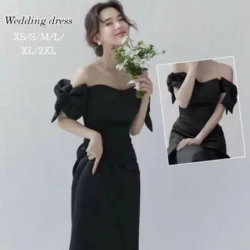 블랙 오프숄더 드레스 L 사이즈