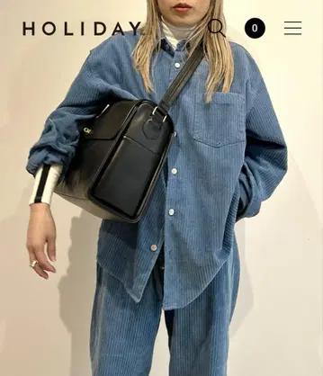 holiday 코듀로이 셔츠 재킷 블루