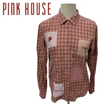 PINK HOUSE 블라우스 긴팔 체크 패치워크 핑크하우스 새상품급