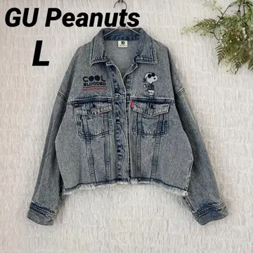 GU 피넛 콜라보 스누피 자수 데님 자켓 G 와이드