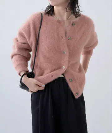 퍼 캐시미어 2WAY 가디건 핑크