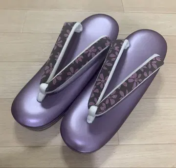 퍼플 조리 소반 꽃무늬 하나오 부착 M 사이즈