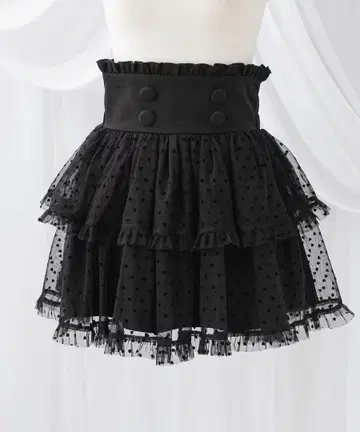 [ L ] 하트 도트 튤 캉캉 스커트