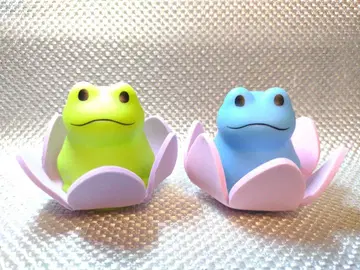 5.5cm 빛나는 연꽃 개구리 2개 세트