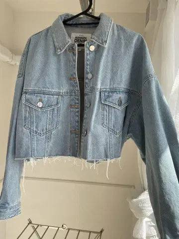 ZARA 라이트 블루 데님 크롭 자켓