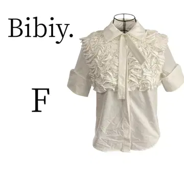 Bibiy. 비비 화이트 5부 소매 7부 소매 셔츠/블라우스 F
