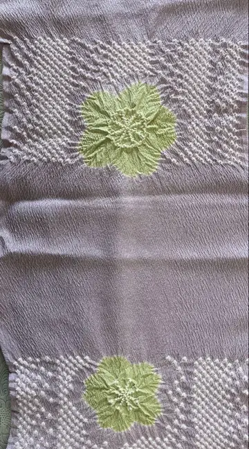 연보라색 꽃 무늬 오비 장식 천