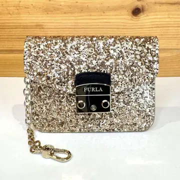 FURLA 골드 글리터 카드 케이스