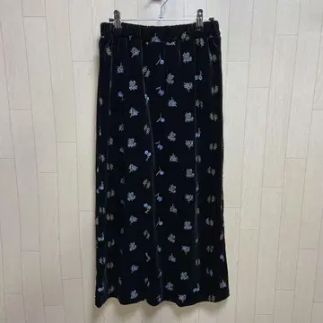 CIAOPANIC TYPY 꽃무늬 자수 벨로아 스커트