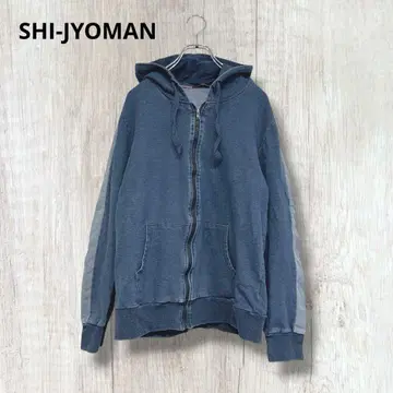 [ SHI-JYOMAN ] 데님풍 집업 후드티 후디 M