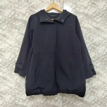 lelill 후드 부착 나일론 자켓 아우터 블루종 네이비 겉옷 38