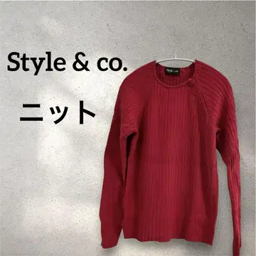 Style & co. 리브 긴팔 니트 레드