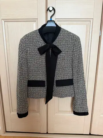 새상품급 ZARA 트위드 리본 자켓