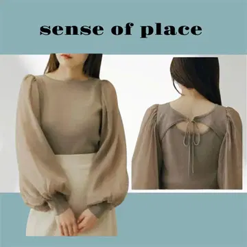 SENSE OF PLACE 어반 리서치 시어 볼륨 슬리브 스웨터
