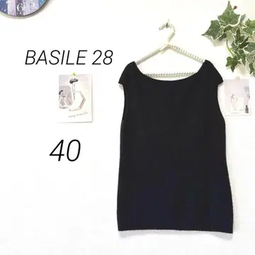 9158-2 BASILE 28 니트 베스트 무지 사이즈 40 울 혼방