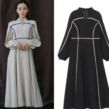 아뉴앙스 롱 블랙 원피스 미사용 새상품 택 포함