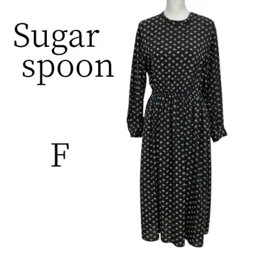 새상품급 Sugar spoon 블랙 꽃무늬 롱 원피스 FREE SIZE