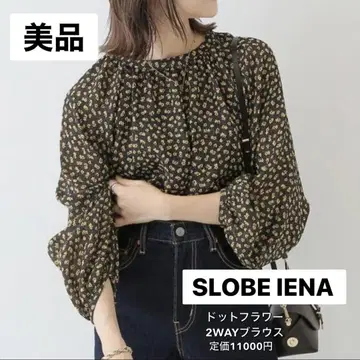 SLOBE IENA 도트 무늬 2WAY 블라우스 손세탁 가능 새상품급