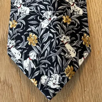 90s 빈티지 디즈니 101마리 강아지 구제 의류 실크 넥타이