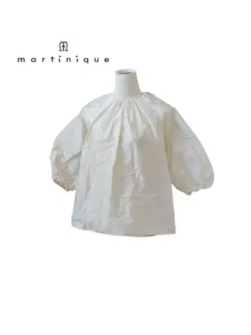 martinique 크러쉬 타프타 벌룬 슬리브 블라우스 광택 소매 밴딩