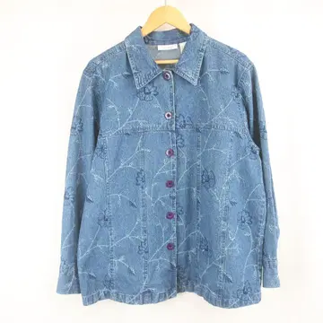 VINTAGE dressbarn 자수 오버 사이즈 데님 자켓
