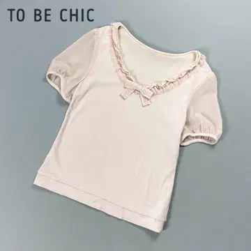 TO BE CHIC 시어 절개 프릴 T셔츠 핑크 사이즈 2*GD174