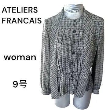 아틀리에 프랑세 M 버튼식 블라우스 긴팔 가을/겨울 타이 리본 엘레강트