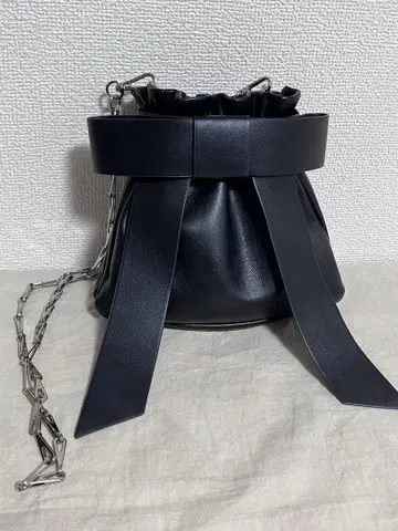 새상품급 Ray BEAMS 빔즈 리본 체인 블랙 백