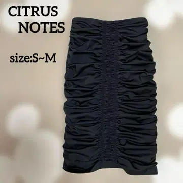 CITRUS NOTES 셔링 타이트 스커트 블랙 36 S~M