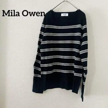미사용품 Mila Owen [프리 사이즈] 스트라이프 긴팔 스웨터 보더