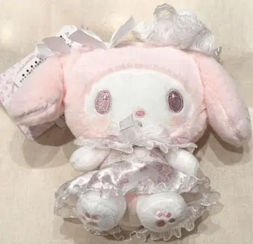 화이트 딸기 티타임 마이멜로디 봉제 인형 에코백 산리오 화이트 딸기