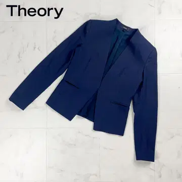 새상품급 theory 노카라 자켓 총 안감 네이비 사이즈 2*CD313