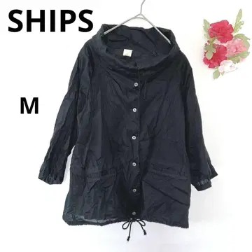 쉽스 상의 점퍼 자켓 비침 7부 소매 블랙 블랙 M