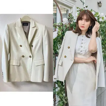 Her lip to Double Breasted Twill Blazer